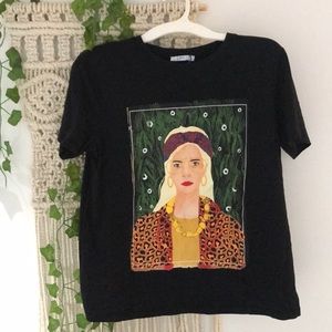 Zara Graphic Black Leopard T-shirt